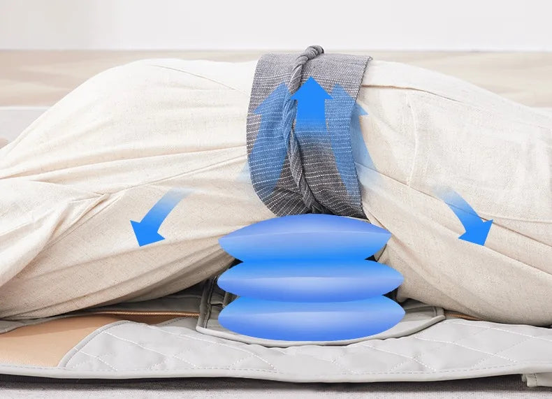 Ganzkörper-Massagematte mit Airbags, Dehnungsheizung, 3D-Entspannung der Lendenwirbelsäule, Rückenmassagegerät, PU-Leder, tragbar und tragbar