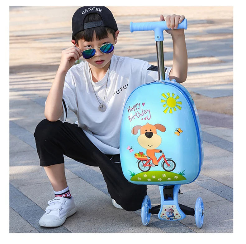 Kinder Cartoon-Trolley auf Rollen – Handgepäck, 55×36 cm, 5 Farben, Unisex