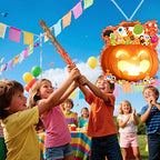 Halloween-Kürbis-Piñata-Bundle - Halloween-Piñata, Halloween-Partyspiele, Stock, Augenbinde usw., Halloween-Party-Dekorationen, Piñata