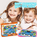 Bildungstablett-Spielzeug für Kinder, Alphabetisierung ab 3 Jahren, Mathematik, Musiklernen, Doppel als elektronische Tastatur, Geburtstags-Weihnachtsgeschenk