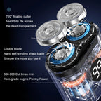 Präzisionsrasierer für Männer, tragbarer Elektrorasierer für schnelle Ergebnisse, Achselhaare, Mini-Elektrorasierer, grau