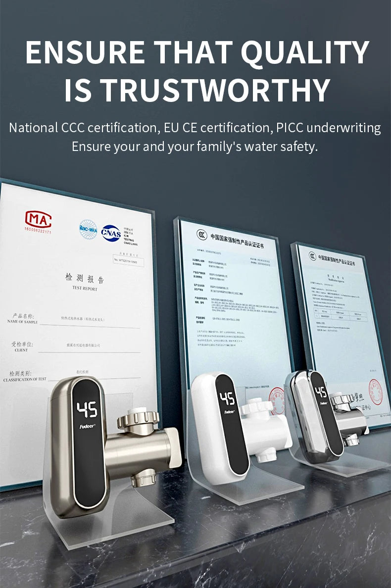 Fudeer 3400 W 220 V Elektrische Küche Warmwasserbereiter Wasserhahn Instant Hot Edelstahl Wasserhahn Heizung Kaltheizung Wasserhahn