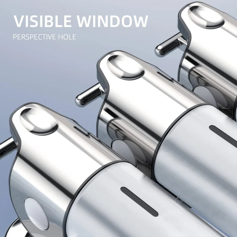 Manueller Flüssigseifenspender, doppelt/dreifach, 500 ml, Wandmontage, Shampoo-Behälter, Seifen- und Gelspender, Badezimmerzubehör