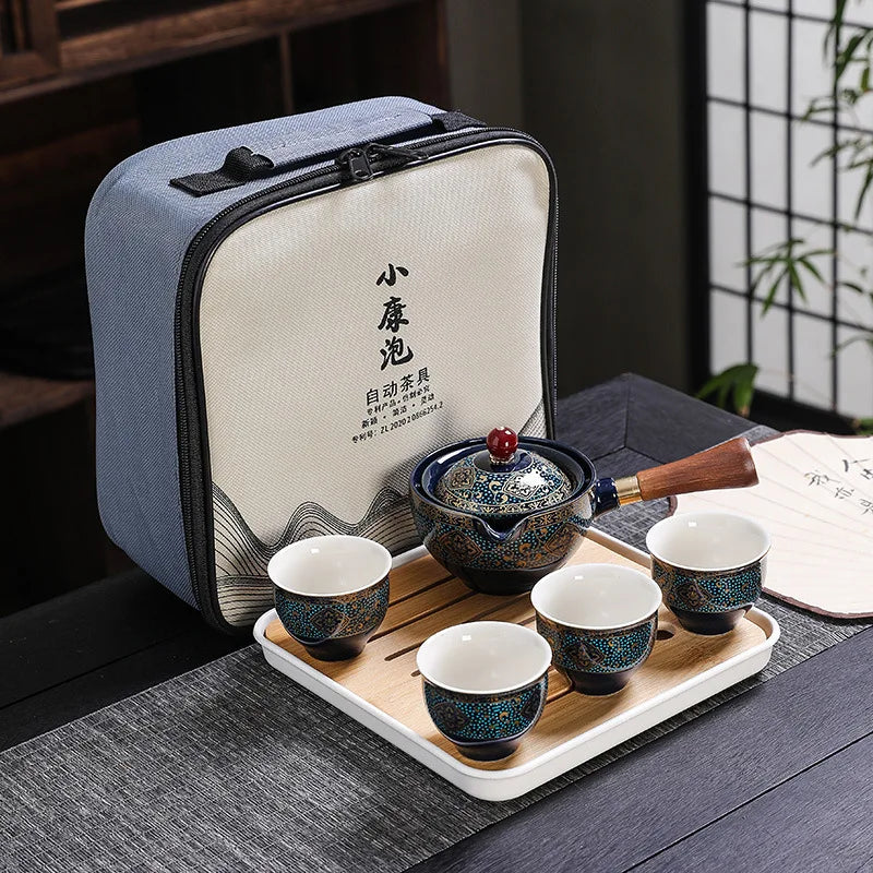 Chinesisches kung fu teeset sand keramik teeset reise kung fu teeset geschenk porzellan lila tontopf gegossen keramik teeset