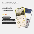 Bitmolab GAMEBABY iPhone Hülle mit Gamepad – GB/GBC/NES-Layout, Carbon Fiber, iPhone 15–17