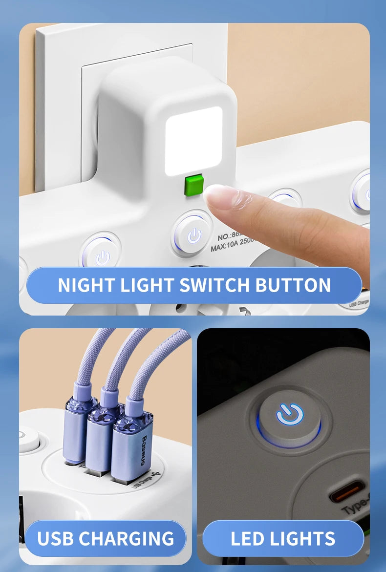 EU-Stecker, Steckdose, 5 Steckdosen, Steckdose, kein Verlängerungskabel, mit oder ohne ihn, USB-Typ-C-Anschlüsse, zwei Spezifikationen