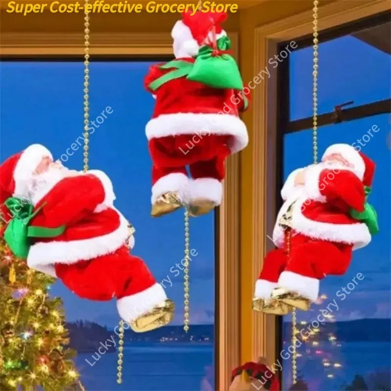 Elektrische Santa Claus Klettern Seil Leiter Mit Musik Santa Musical Spielzeug Für Weihnachten Baum Wohnkultur Geschenke Für Jungen Und Mädchen
