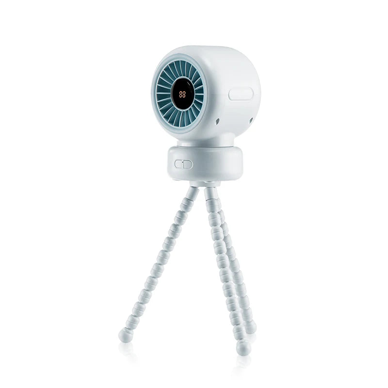 Tragbarer Clip-Ventilator mit Schwenkfunktion – USB/Batterie, 3 Stufen, 5 Schaufeln | Kinderwagen, Schreibtisch & Outdoor | CE & RoHS