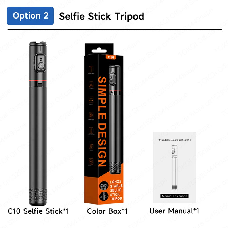 TOKQI C10 Selfie Stick Stativ – 1,83m / 72 Zoll, Bluetooth, Aluminium | iPhone & Android