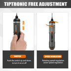 Worx WX242 Elektroschrauber-Set, intelligenter Akku-Bohrschrauber, Schraubendreher, USB-Ladegriff, 30-teiliges Set, Elektroschrauber