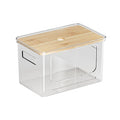 Müllbeutelspender mit Bambusdeckel – Transparent, stapelbar, S/M/L
