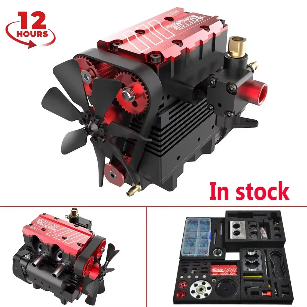 TOYAN FS-L200AC Motormodell 7 cc Inline 2 Zylinder 4-Takt luftgekühlter Nitro-Motormodellbausatz – TOYAN- und OTTO-MOTOR-Version