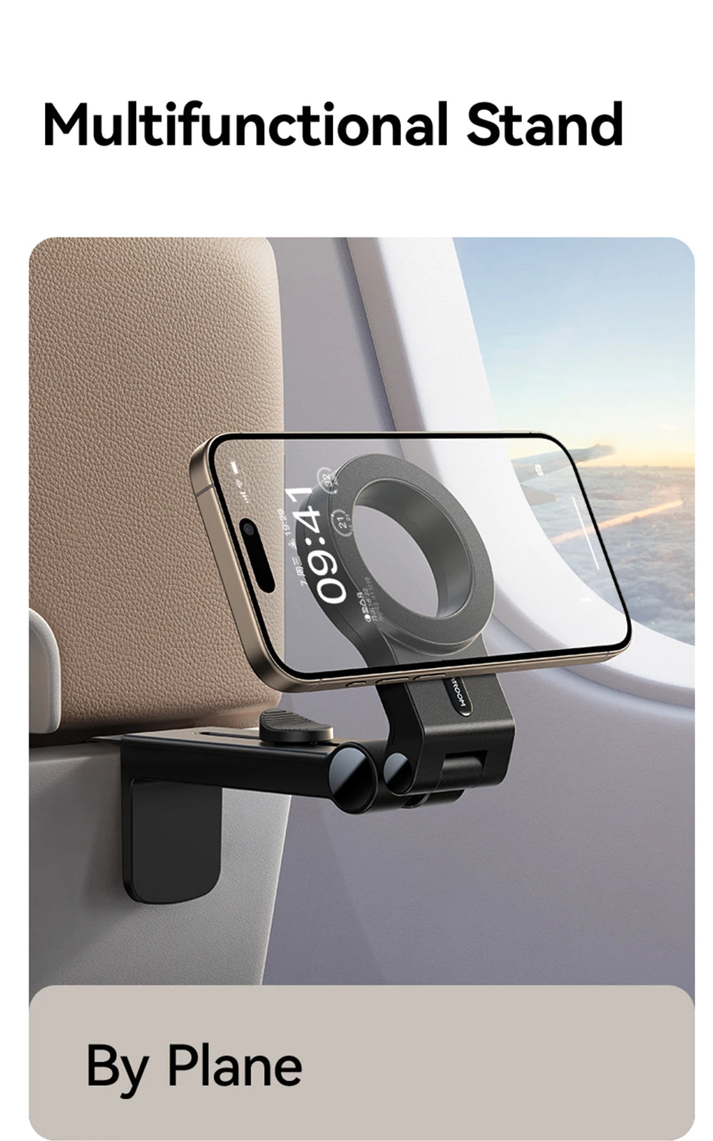 Joyroom Magnetischer Reise-Telefonhalter, Flugzeug-Telefonhalterung, Freisprecheinrichtung, flexible Rotation, Flugzeug-Telefonhalterung für iPhone
