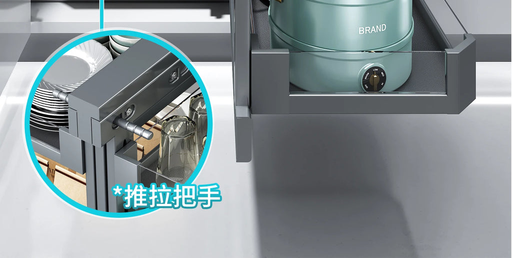 Eckkorb, Küchenschrank, komplett ausziehbar, Aufbewahrungsregal mit zwei Schubladen, Eckkorb