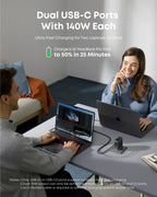 (EU Stock) Anker 140W USB-C Ladegerät, Laptop Ladegerät, 4-Port Multi-Geräte Schnellladeleistung, Fortschrittliches GaN Netzteil