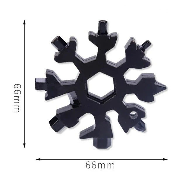 Multifunktionaler Schneeflockenschlüssel, Werkzeugstahl, achteckiger Sechskant, tragbar, 18-in-1-Mini-Universalschlüssel