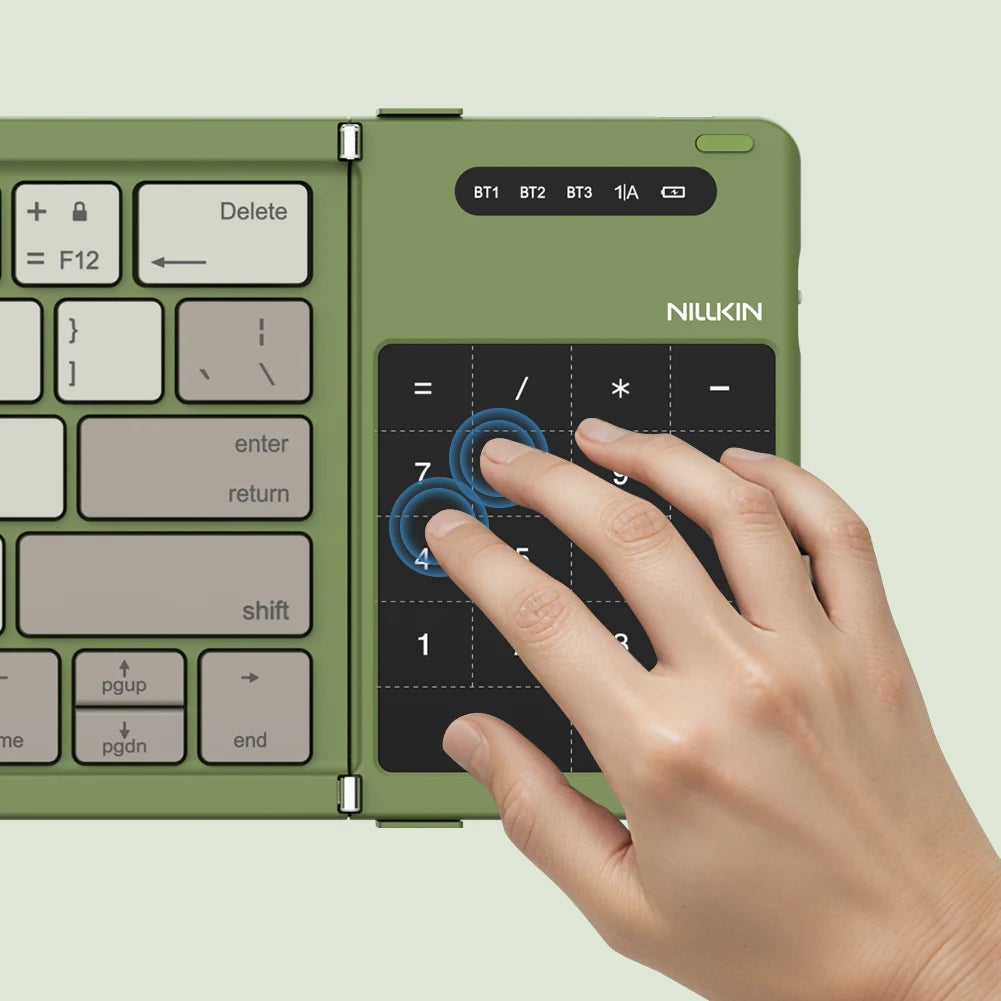 NILLKIN Klappbare Bluetooth-Spieltastatur, kabellos, iPad, Handy, Tablet, universelles Notebook, kompakt, tragbar, Gaming-Tastatur