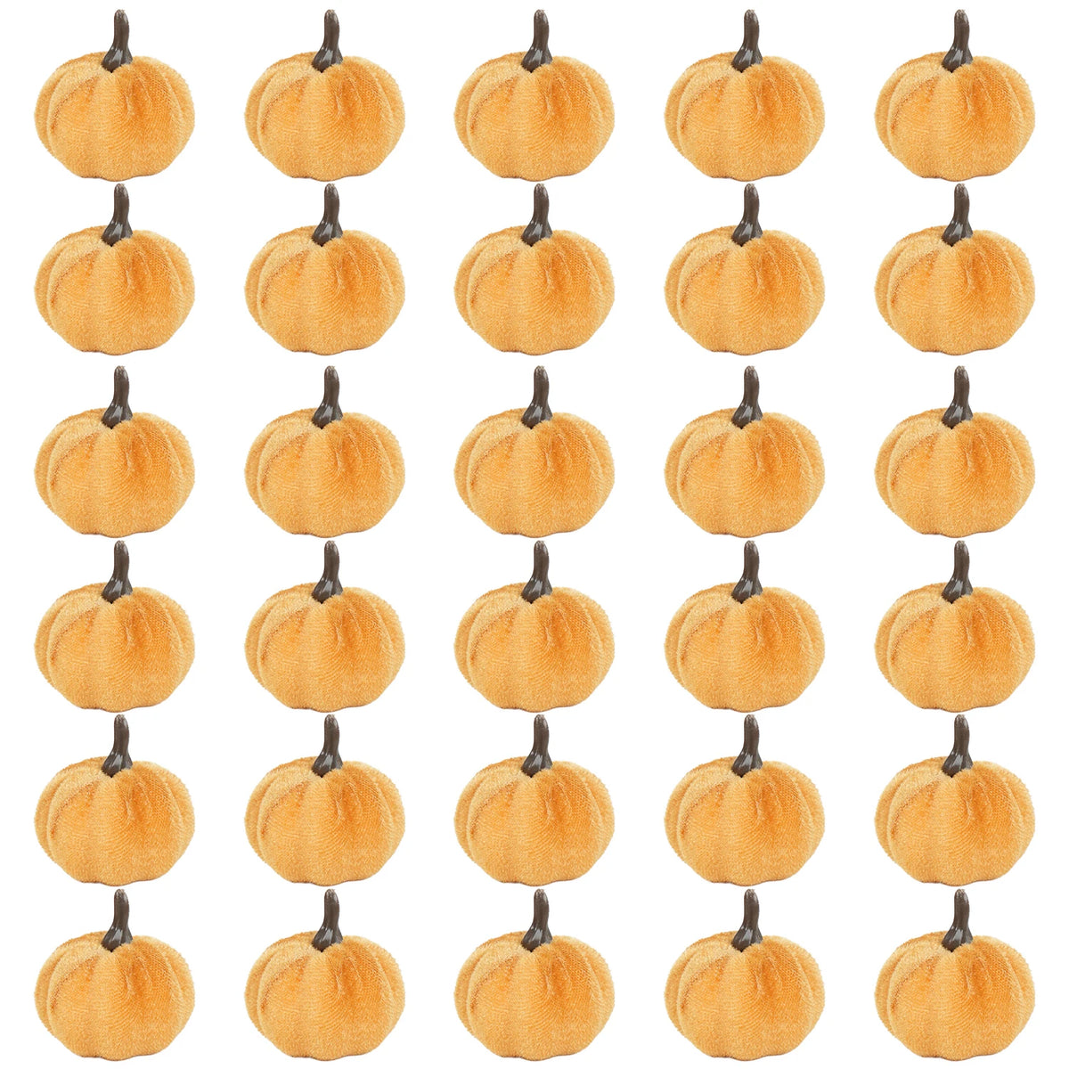 Mini-Kürbisse aus Kunstvelours 30er-Set – Herbst & Halloween Tischdeko