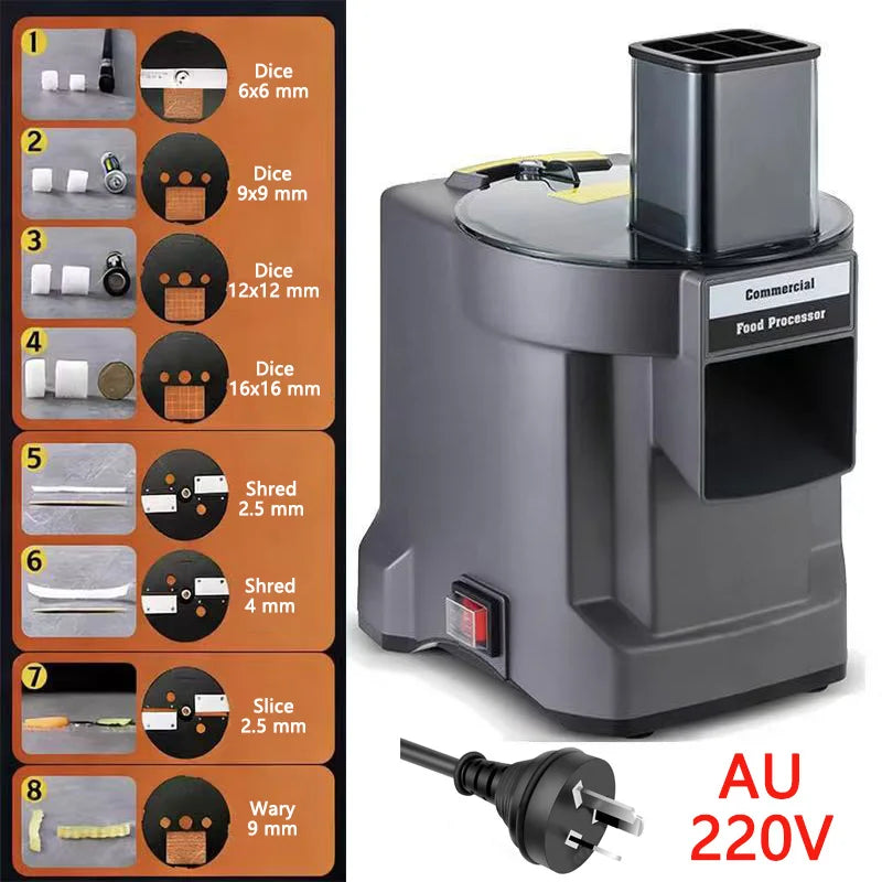 Elektrischer Gemüseschneider 3-in-1 – Multifunktionale Schneidmaschine für Küche & Gastronomie