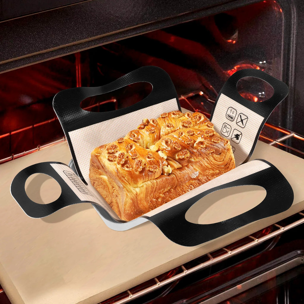 2Pcs Silikon Brot Laib Pan Liner Wiederverwendbare Brot Matte Hitzebeständige Brot Backen Matte mit Griff für Backen Küche Zubehör