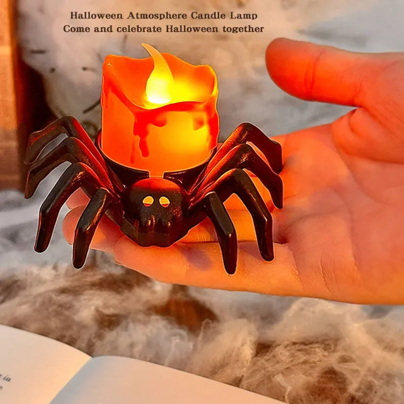 Halloween LED-Dekolicht mit Kürbis- und Spinnenmotiv, 1 oder 2 Stück