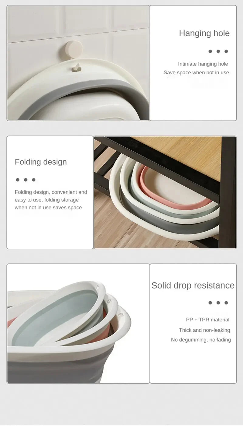 Klappwaschbecken aus Kunststoff, tragbare Waschbecken, zusammenklappbare Wäschewanne für Erwachsene, Baby-Badewanne, Badezimmer, Küchenzubehör, Waschbecken