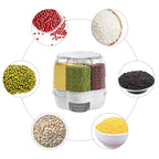 Müslispender mit 6 Fächern, 360 °   Rotation, Kapazität 164 Pfund, luftdichte Abdichtung, transparentes Design zur Aufbewahrung von Trockenfutter