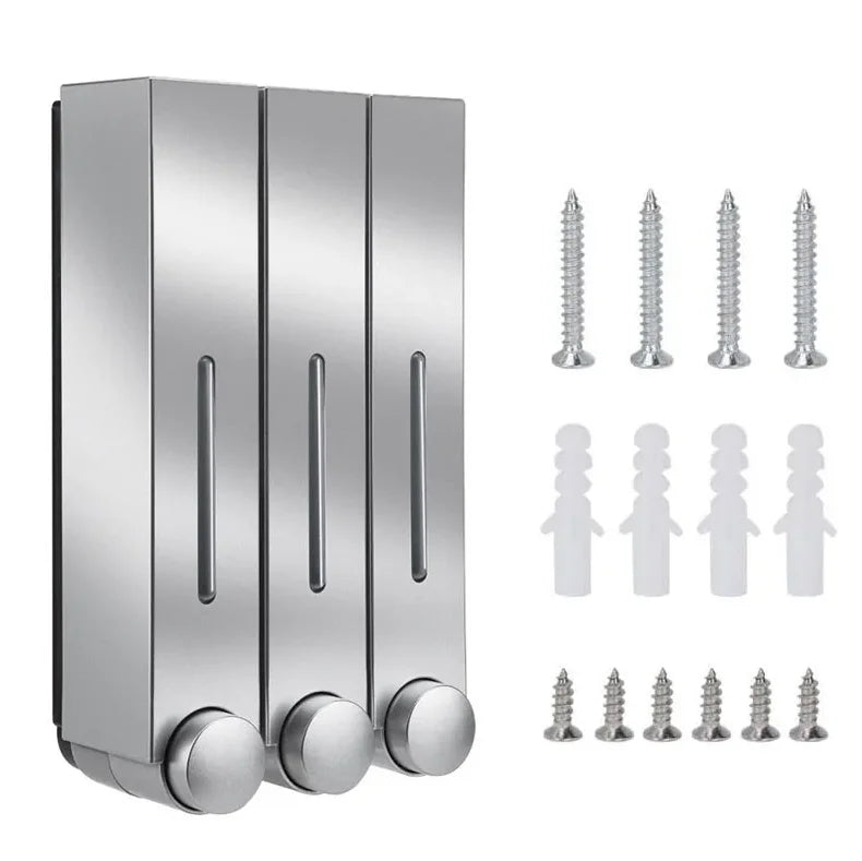 Seifenspender für 1/2/3 Tassen, Wandmontage, Duschseifenspender, Duschgel, Waschmittelspender für Badezimmerzubehör, kein Stanzen