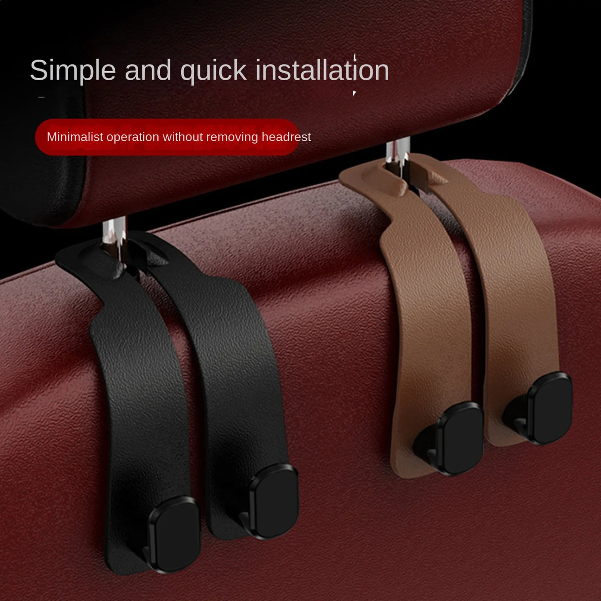Auto-Kopfstützenhaken für Rücksitz – 20kg Tragkraft, Multifunktional, Universal | Kunststoff | Schwarz, Braun & Grau | 1–4 Stk.