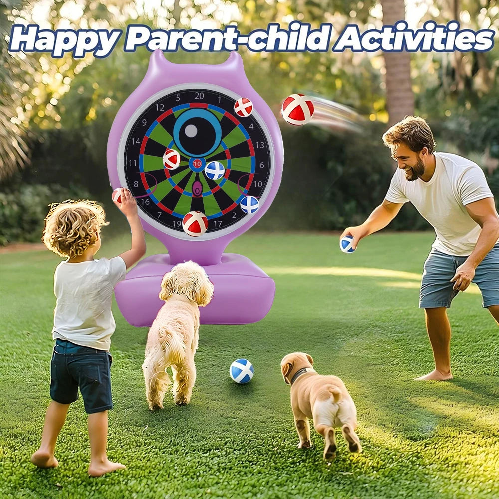 Aufblasbares Klebedart-Wurfspiel – Familien-Gartenspiel für Kinder & Erwachsene | PVC