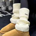 Neue gestrickte Lolita JK Beinwärmer, Damen lange Socken, Herbst, Winter, Wolle Fußabdeckung, Armwärmer, Y2K Crochet, Heap Socke, Stiefelmanschetten