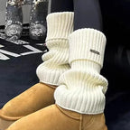 Neue gestrickte Lolita JK Beinwärmer, Damen lange Socken, Herbst, Winter, Wolle Fußabdeckung, Armwärmer, Y2K Crochet, Heap Socke, Stiefelmanschetten