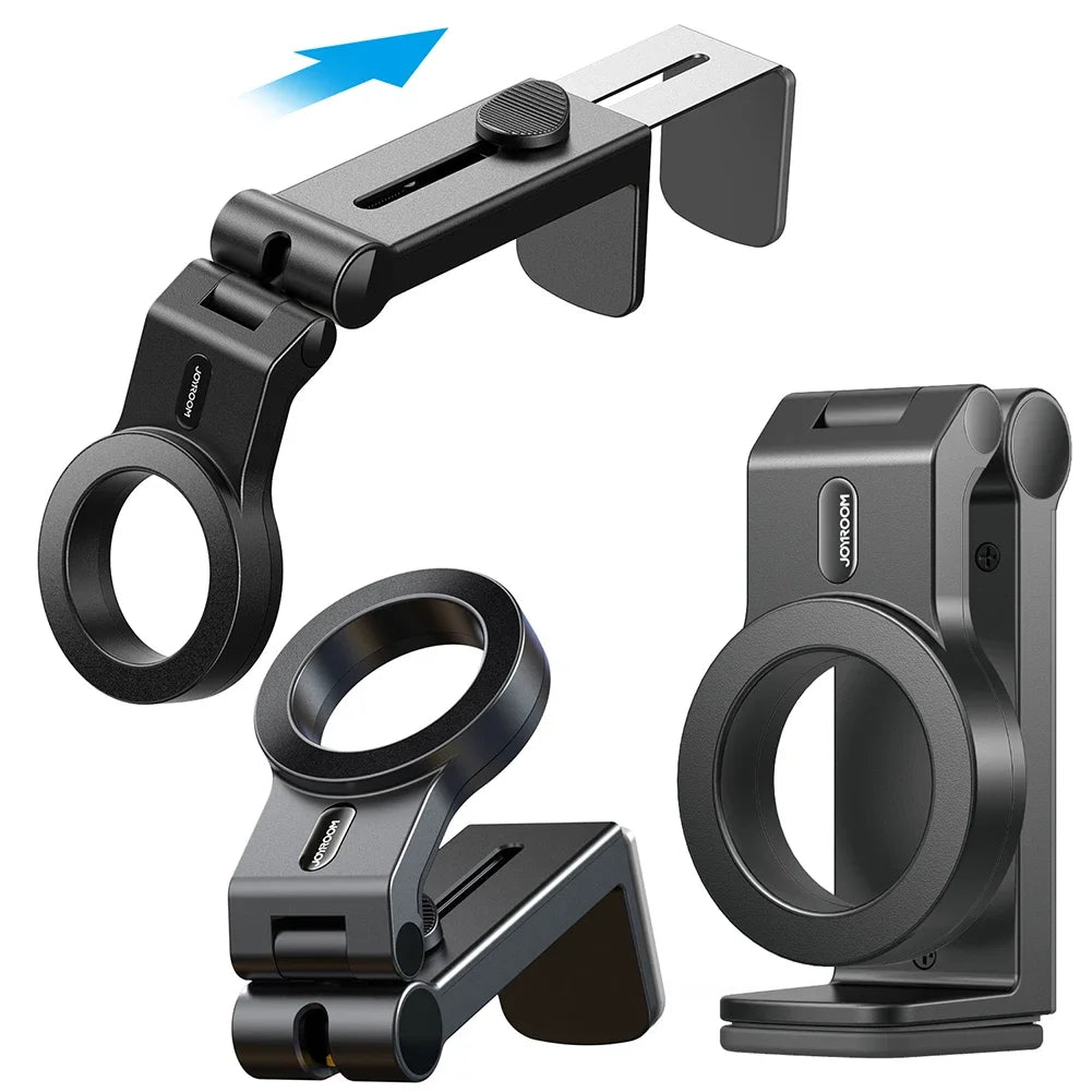 Magnetischer Reise-Handyhalter – 360°, Faltbar, MagSafe-kompatibel | Flugzeug, Zug & Schreibtisch | Schwarz