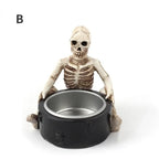 Halloween Totenkopf, Kerzenhalter, Retro Totenkopf Kerzenhalter, Teelampe Tasse, Home Halloween Party Dekoration, Halloween Desktop Decor