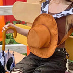 Kawaii Anime Rucksack im Cowboy-Hut-Design – Kunstleder, Cosplay & Schule | Geschenk für Mädchen