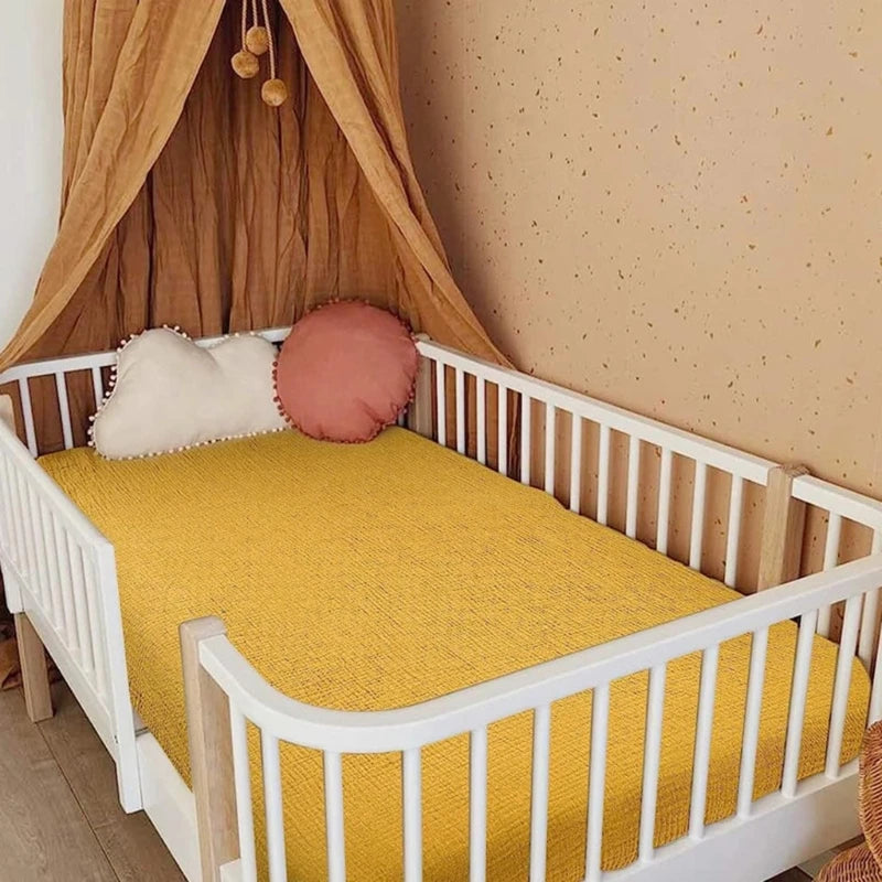 Bequeme Baumwollbettlaken, weiche und atmungsaktive Babybett-Spannbettlaken, Matratzenbezug für Kleinkinder
