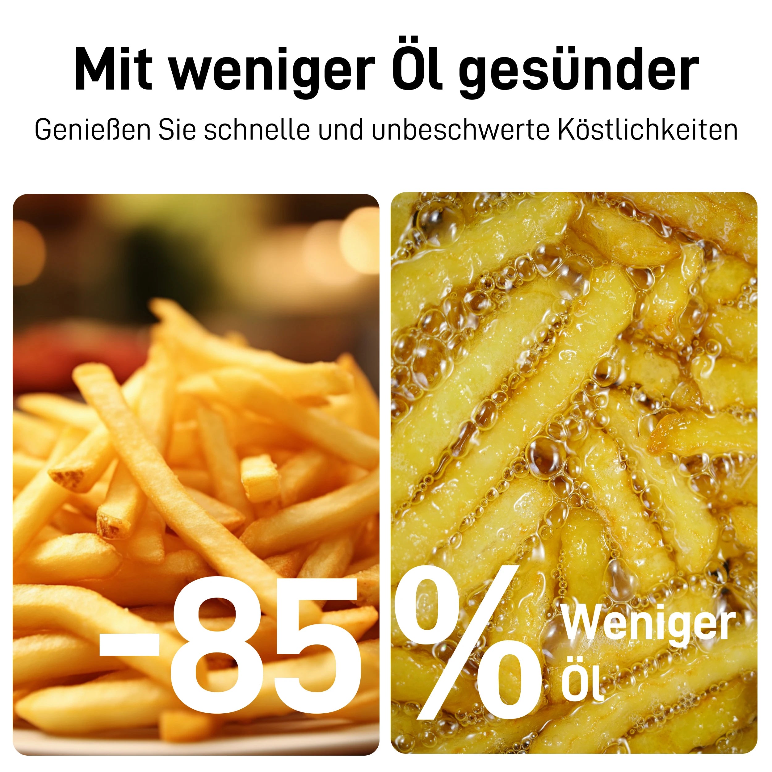 8-Liter-Heißluftfritteuse mit Sichtfenster und Backofen
