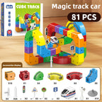 Kinder Magic Track Zug Elektrische Zusammengebaute Bausteine Magnetische Schiene Auto Labyrinth Pädagogisches Spielzeug für Kinder Weihnachten Geschenke