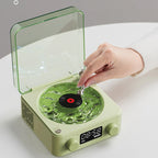 Retro Plattenspieler Lautsprecher mit weißem Rauschen, kabelloser Bluetooth-Schallplattenspieler, Stereo-Sound, RGB-Projektion, Lampeneffekt