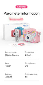 Digital Kids Cameras Toys Mini Children Camera 1080P HD, 8x Zoom Dual Camera