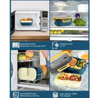 1200ml 2-lagige Bento-Brotdose mit Löffel gabel, tragbare auslaufs ichere Büro camping für Kinder mit hoher Kapazität