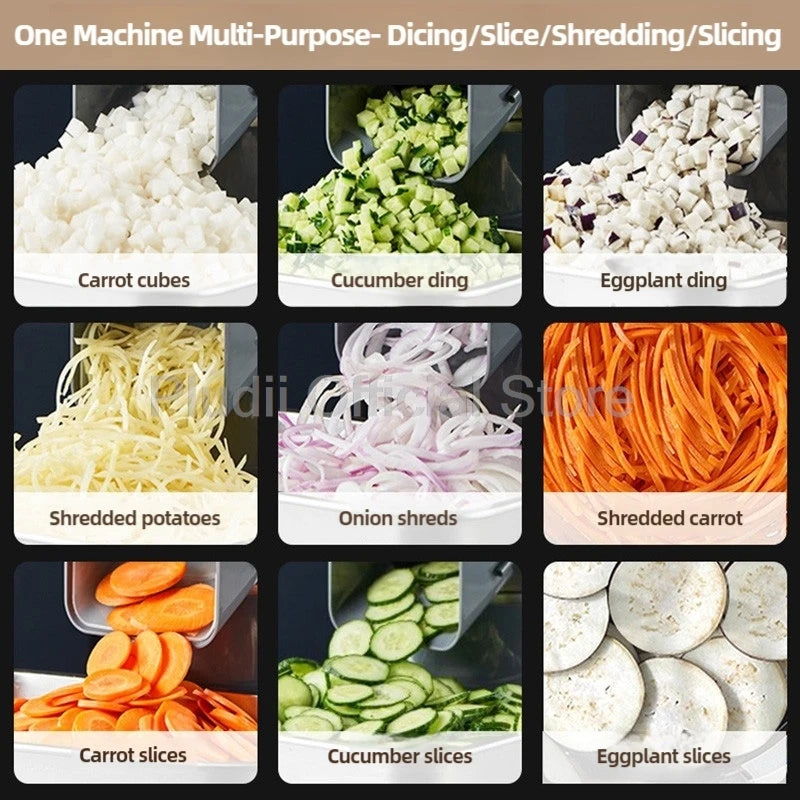 M1 Kommerzieller elektrischer Gemüseschneider, multifunktionale Küchenmaschine, kompakter Schnittlauch, Frühlingszwiebelschneider für Küche, Restaurant, Zuhause