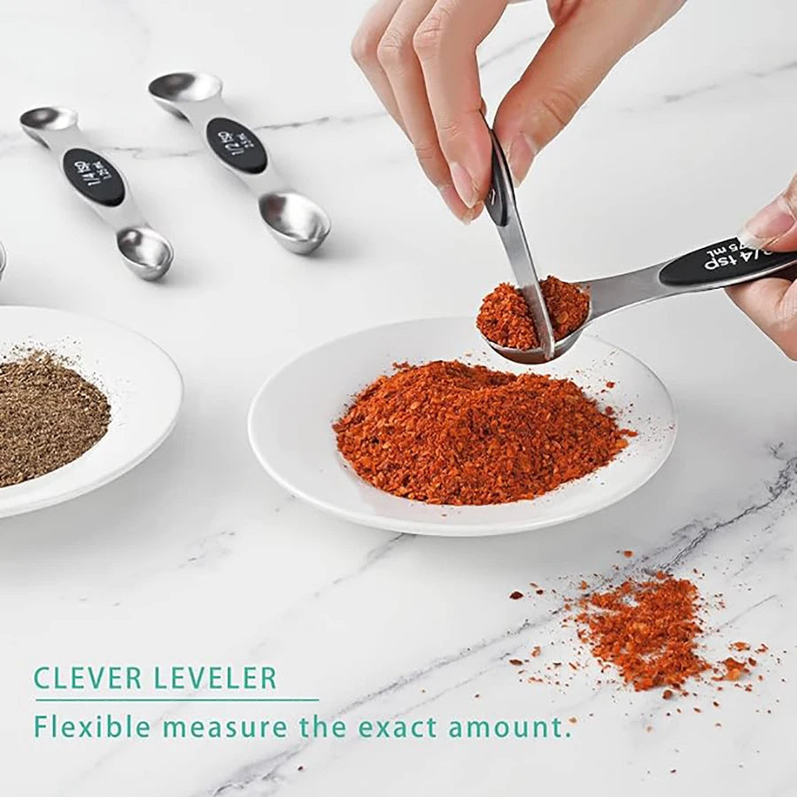 Doppel endige Messlöffel Gewürz löffel Back waage Magnet aufsatz für die meisten Küchen gewürz flaschen 3 Größen erhältlich