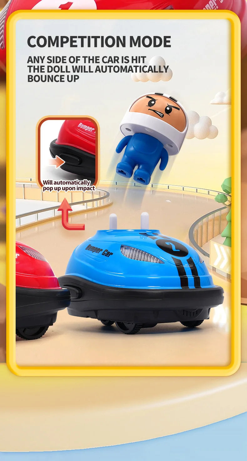 Kinder Duo Spielzeugauto, Kampfspiel Super Autoscooter, Kampf Pop-Up-Puppe, Crash Bounce Auswurf, Licht Kinder Fernbedienung, AUTOS Geschenke