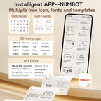Niimbot B21- Kabelloser tintenloser Etikettendrucker, Barcode-Etikettendrucker, Druckpapier, Aufkleber Maschine 20 mm - 50 mm