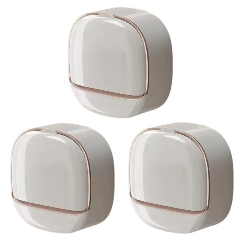 Seifenbox mit Ablauf & Deckel – Wandmontage, wasserdicht, ABS, 3 Farben, 1–3 Stück