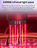 Peigne de massage électrique pour la tête, appareil de massage par vibrations, portable, pour follicules pileux, huile pour cuir chevelu, applicateur liquide, croissance des cheveux, anti-chute