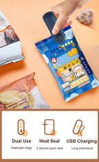 Mini-Heißbeutel-Versiegelungsmaschine, Paketversiegelungsbeutel, Kunststoff-Lebensmittelversiegelungsclip-Tasche, Handversiegelung, Lebensmittelverpackung, Heißsiegelgerät