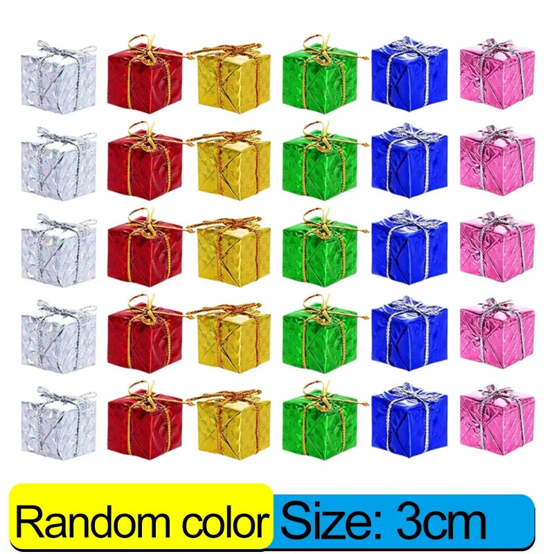 120/12PCS Mini Geschenk Boxen Weihnachten Baum Hängen Anhänger Bunte Quadratische Schaum Box Ornamente Weihnachten Neue Jahr Party decor Großhandel