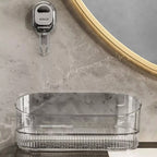 Badezimmer-Saugnapf-Aufbewahrungsbox ohne Bohren, großes Fassungsvermögen und stark tragendes, multifunktionales, wandmontiertes Regalregal mit Saugnapf